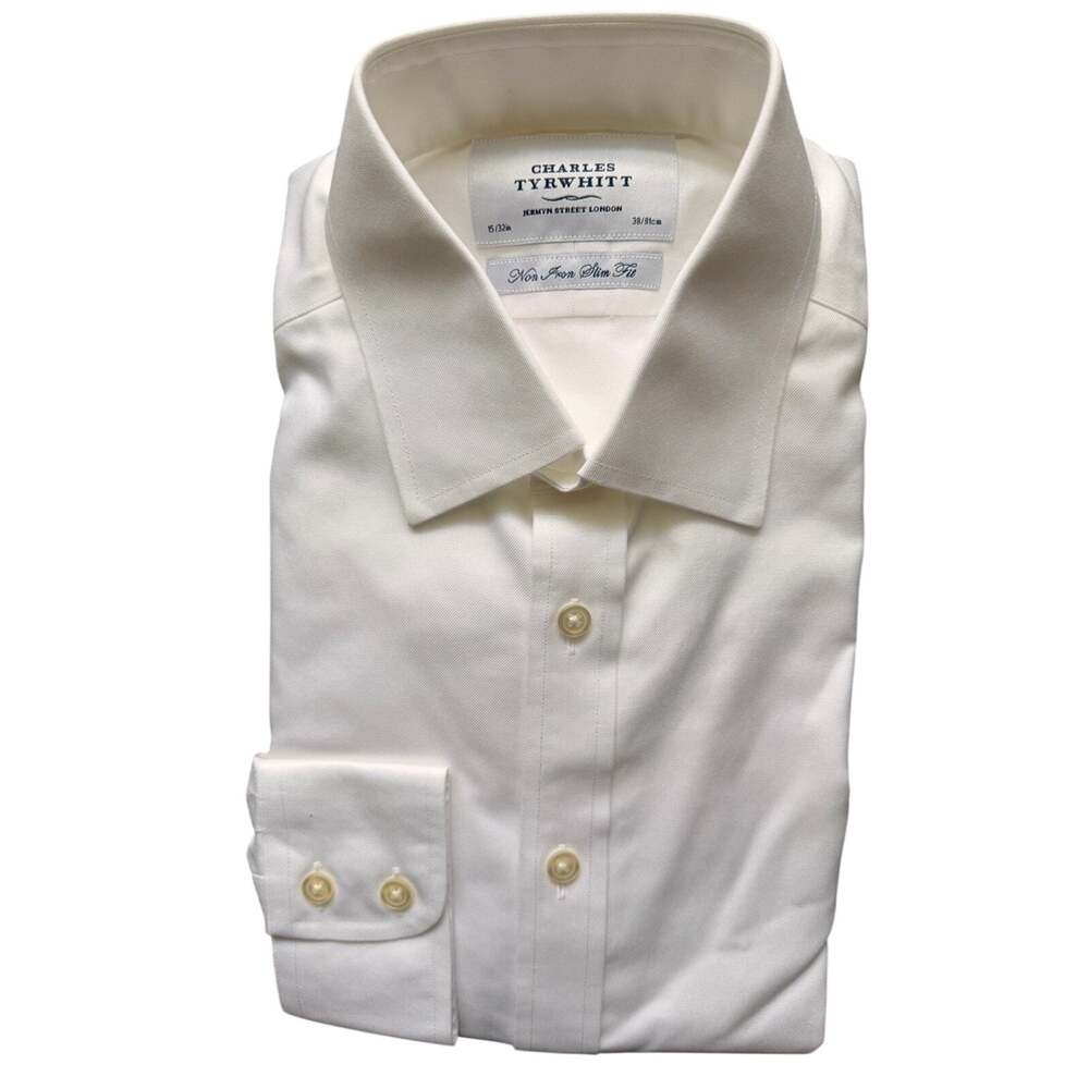 Copied - Charles Tyrwhitt White French Cuff Dress Shirt Slim Fit 15/32